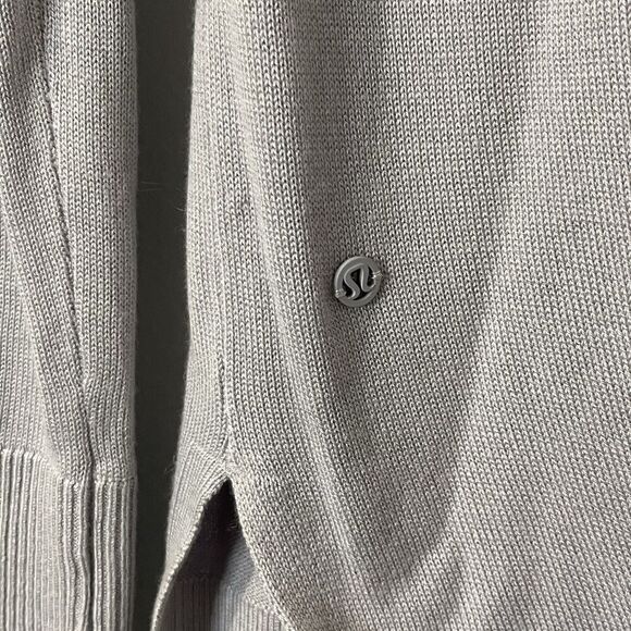 LULULEMON Back To Balance Sweater Size 2 Purple Open Back Cashmere Athleisure - Picture 10 of 13